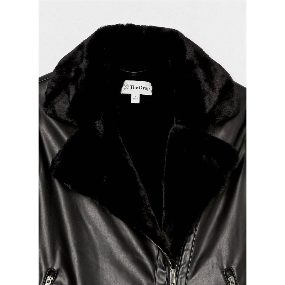NWT The Drop Cavalla Vegan Leather Moto Jacket / MSRP $129 / Size Medium / NEW - Picture 5 of 7